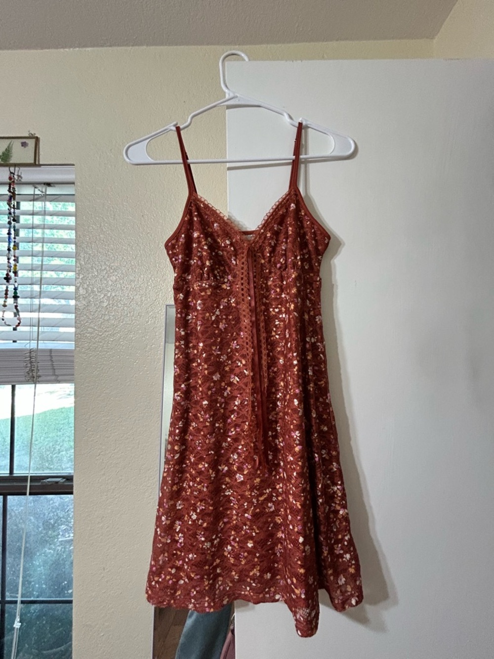 Rust Floral Slip Dress